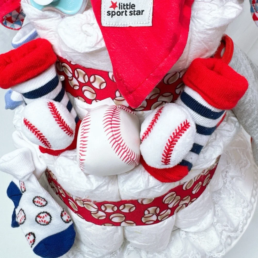 Baseball Diaper Cake, Sport Baby Shower Gift